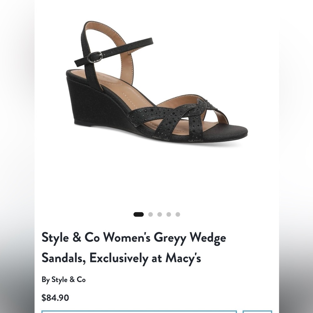 Style & Co. Women's Greyy Wedge Sandals  (Fits 6.5)